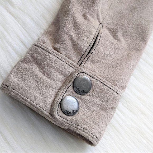 Dallin Chase Suede Leather Moto Jacket With Gold Trim Size Small - Picture 10 of 13